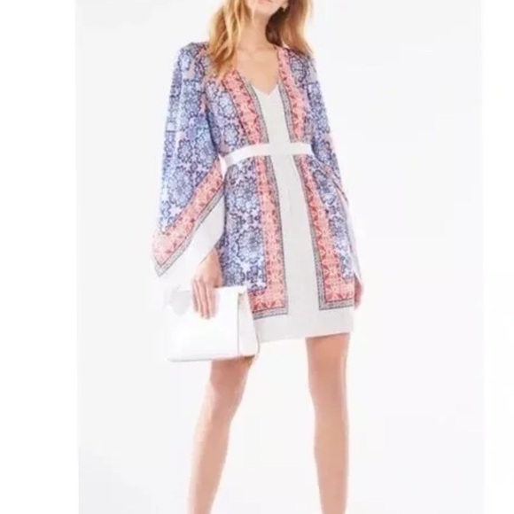 BCBG Maxazria Jenissa Blossom Kimono Sleeve Wrap Dress - Picture 3 of 11